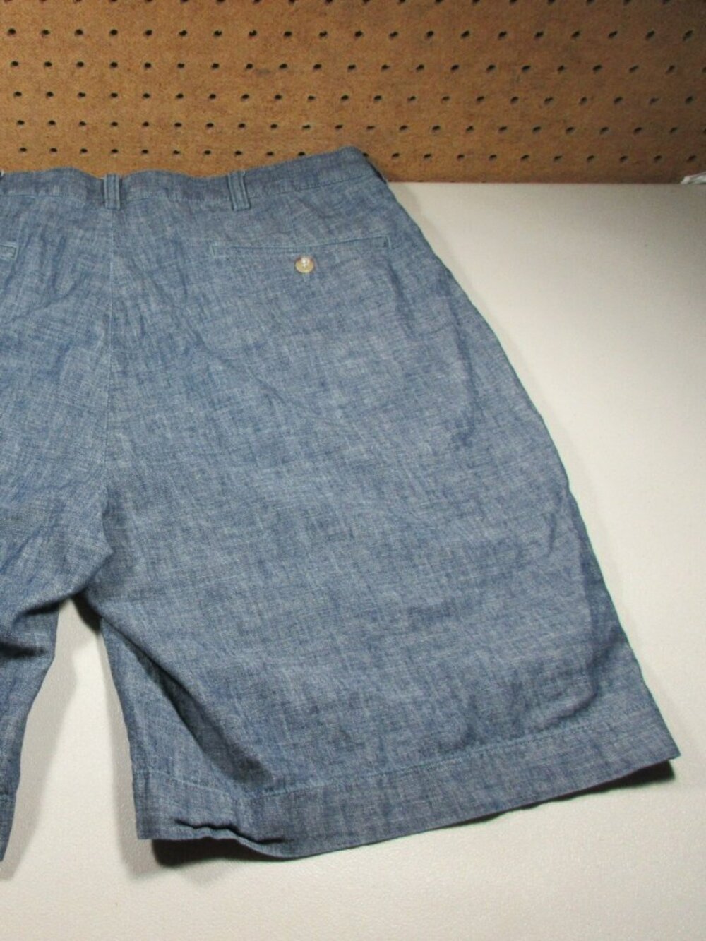 POLO Ralph Lauren mens blue chambray Prospect chino shorts 35 EUC
